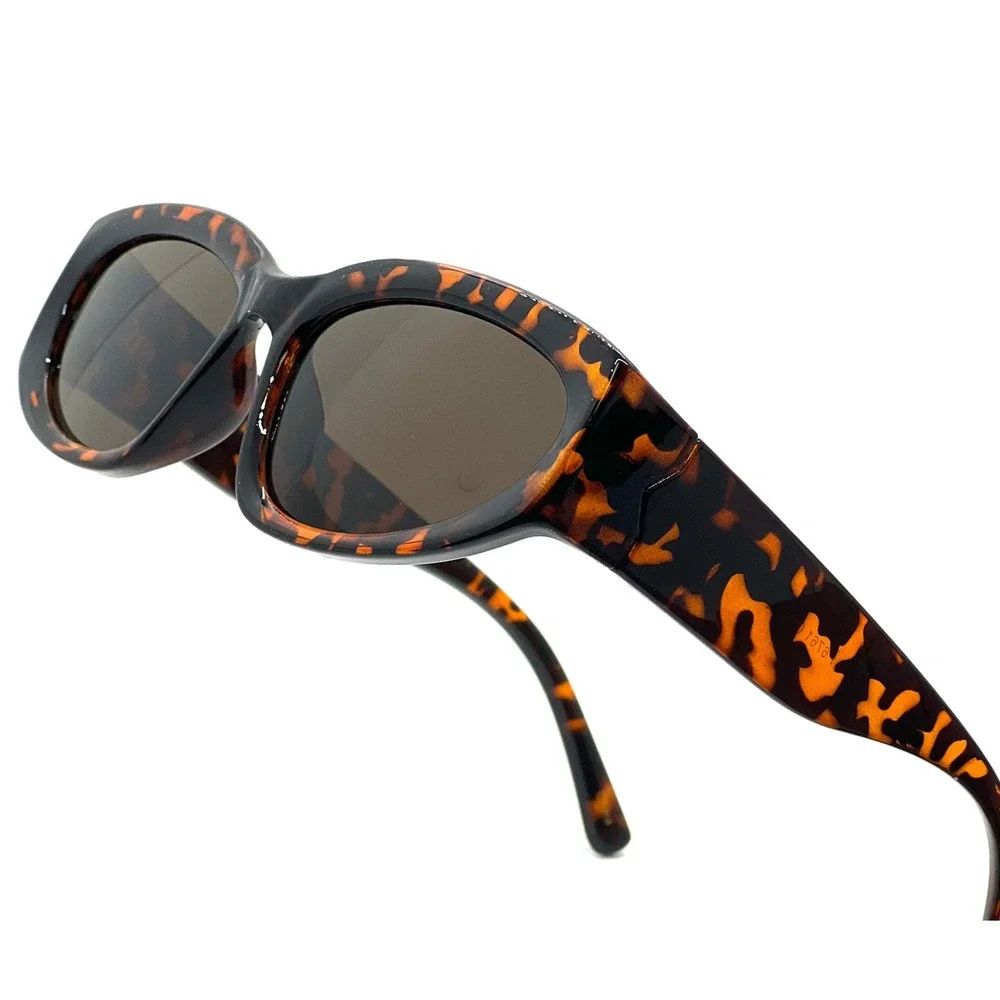 Tortoise Sunglasses Womens Oval Frames Retro Fashion Sun Glasses Elegant Driving